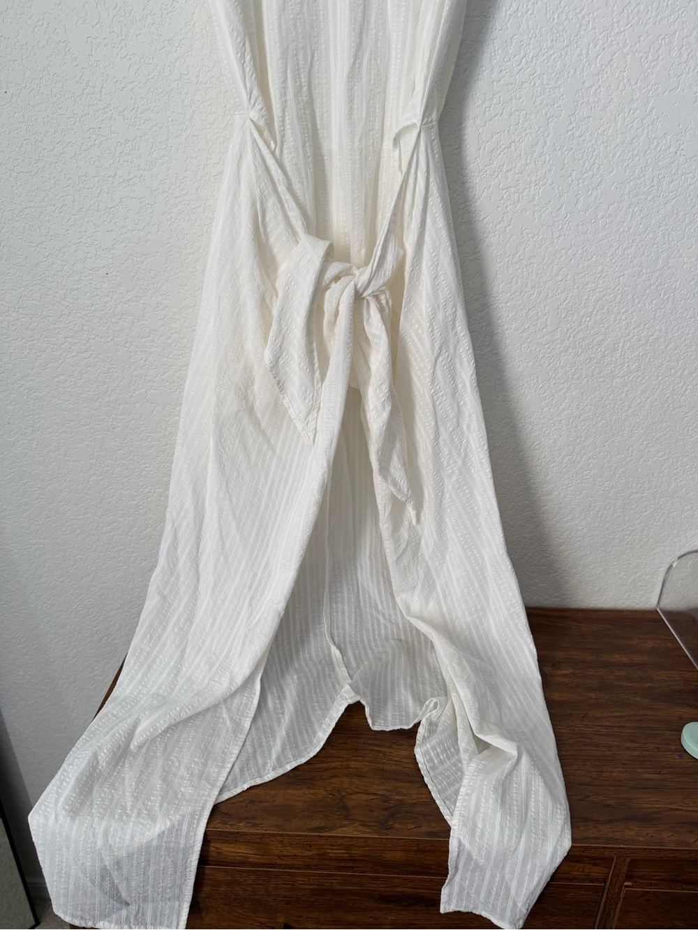 ANEMOS D.K. MIDI WRAP DRESS IN WOVEN BAMBOO COTTON GAUZE Large - Picture 4 of 8